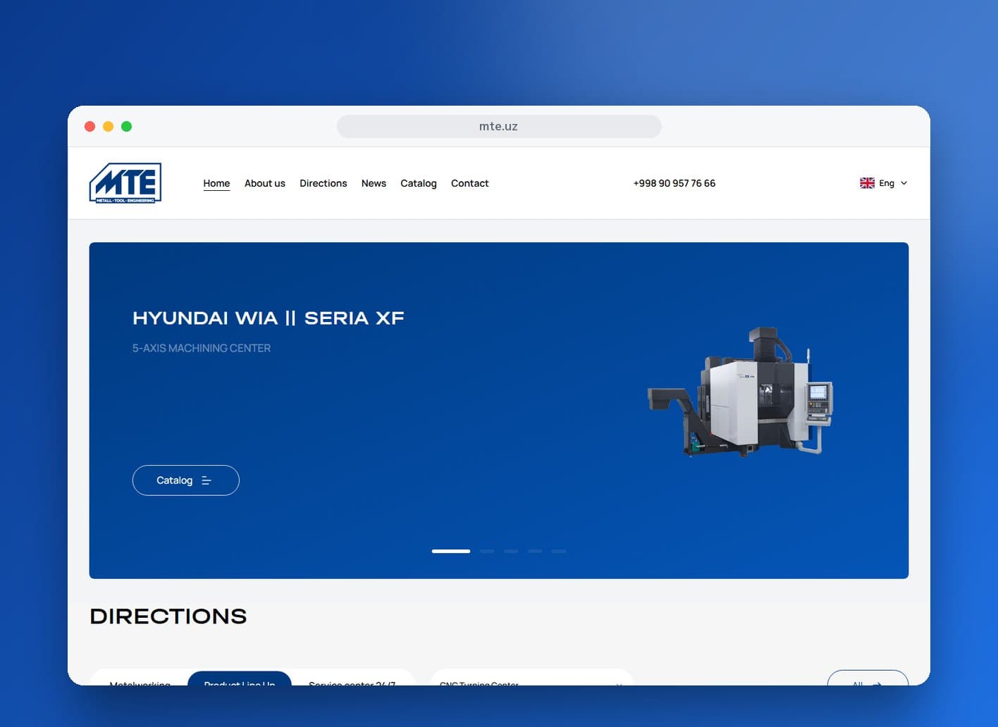 MTE — Сайт-каталог дилера металлообрабатывающих станков